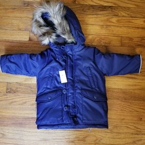 Gap boys faux fur winter jacket 12 -18 months